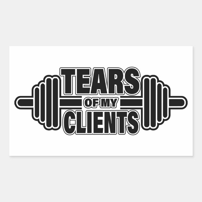 Sticker Rectangulaire Tears of My Clients Personal Trainer Canards Cadea (Devant)
