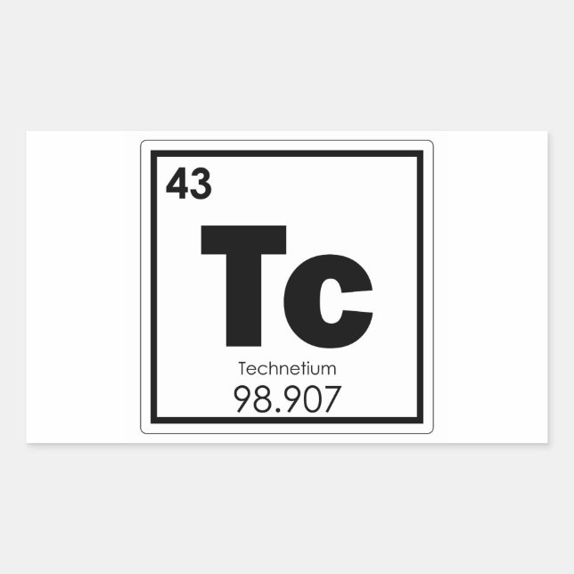 Sticker Rectangulaire Technetium élément chimique symbole chimie formu (Devant)