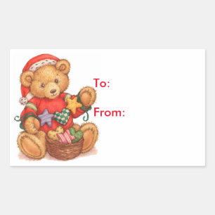 Sticker Rectangulaire Teddy Bear - Tags cadeaux