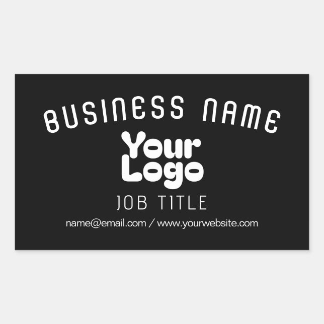 Sticker Rectangulaire Télécharger le logo | Noir et blanc (modifiable) (Devant)