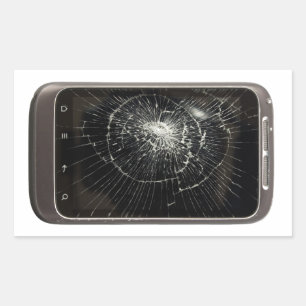 Sticker Rectangulaire Téléphone mobile cassé