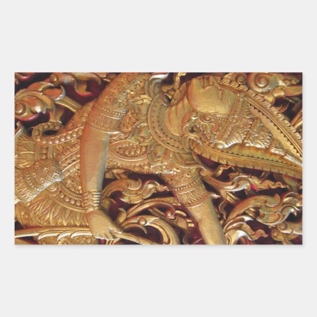 Sticker Rectangulaire Temple bouddhiste thaïlandais Détail (Devant)
