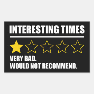 Sticker Rectangulaire Temps Intéressant - Très Mauvais Ne Recommanderait