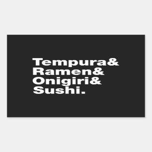 Sticker Rectangulaire Tempura & Ramen & Onigiri & Sushi.