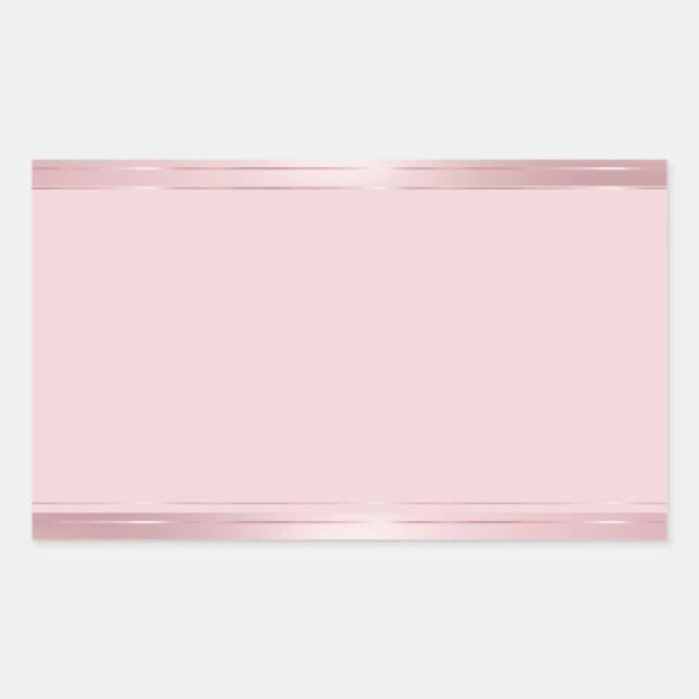 Sticker Rectangulaire Tendance Élégant Moderne Rose Or Modèle Vierge (Devant)