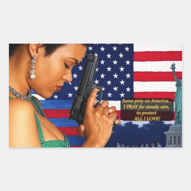 Sticker Rectangulaire Tenez-vous grand et tenez-vous debout pour la libe (Devant)