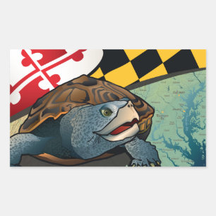 Sticker Rectangulaire Terrapin, citoyen du Maryland, tortue