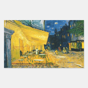 Sticker Rectangulaire Terrasse de café de Vincent van Gogh , Place du