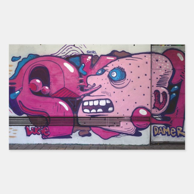 Sticker Rectangulaire Tête bizarre (Devant)