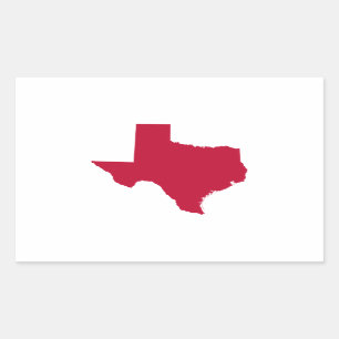 Sticker Rectangulaire Texas en rouge