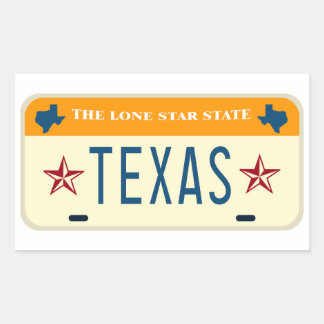 Sticker Rectangulaire Texas License Plate, L'État Lone Star