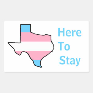 Sticker Rectangulaire Texas Trans ici pour rester
