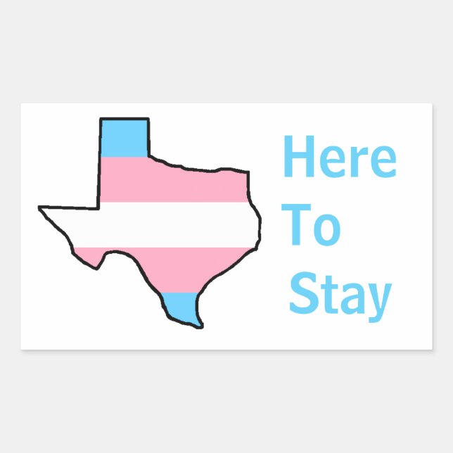 Sticker Rectangulaire Texas Trans ici pour rester (Devant)