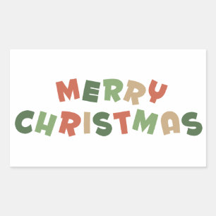 Sticker Rectangulaire Texte coloré joyeux lettres de Noël