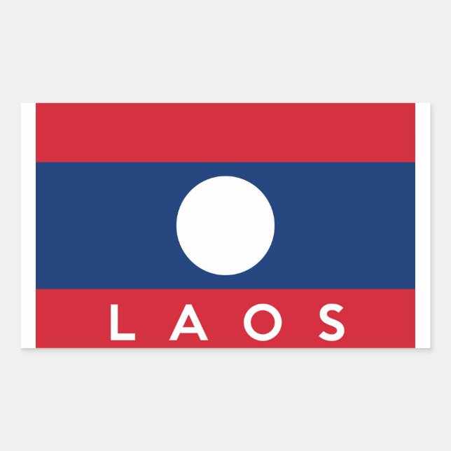 Sticker Rectangulaire Texte de nom de symbole de drapeau de pays des (Devant)