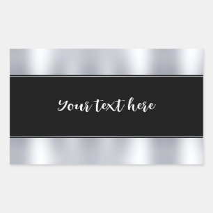 Sticker Rectangulaire Texte de typographie personnalisée Modèle vierge F