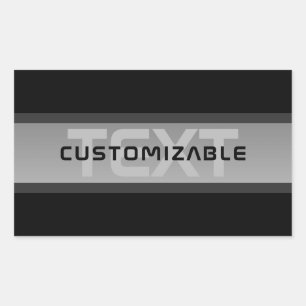 Sticker Rectangulaire Texte en calques personnalisable moderne   Noir et