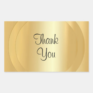 Sticker Rectangulaire Texte manuscrit Merci de script Faux Gold Modern