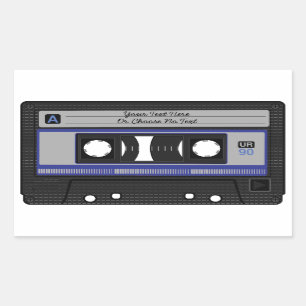 Sticker Rectangulaire Texte personnalisé / Musique d'amour rétro Mixta