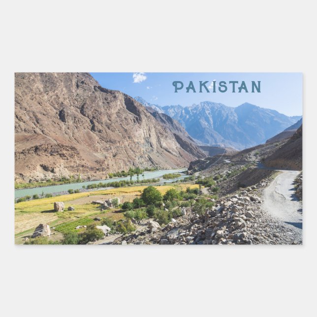 Sticker Rectangulaire Texte personnalisé Pakistan (Devant)