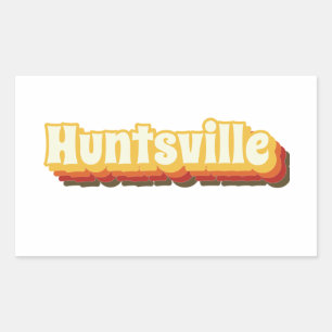 Sticker Rectangulaire Texte Vintage de Huntsville Retro