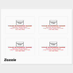 Sticker Rectangulaire Textes minimaux rouges de marque commerciale sur b