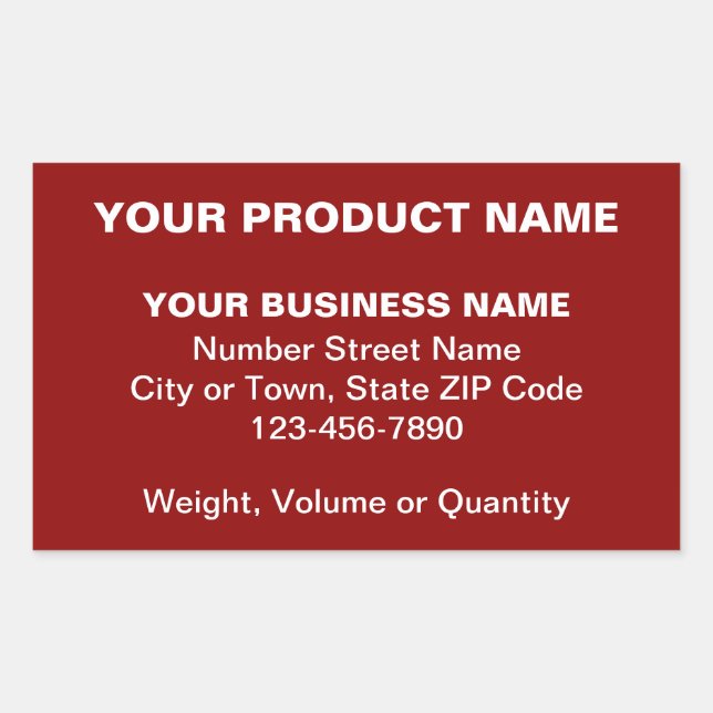 Sticker Rectangulaire Textes simples minimaux du produit commercial en r (Devant)