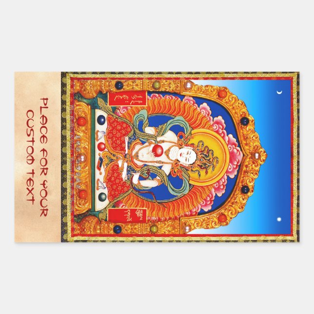 Sticker Rectangulaire Thangka cool Dragon roi Bodhisattva (Devant)
