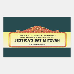 Sticker Rectangulaire Theater Marquee Bar Bat mitzvah