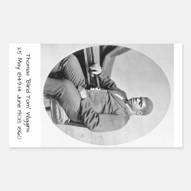 Sticker Rectangulaire Thomas "Blind Tom" Wiggins, 1860 (Devant)