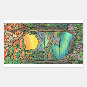 Sticker Rectangulaire Tiffany Paysage Verre coloré Design ART!