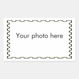 Sticker Rectangulaire Timbre faux photo de vœux