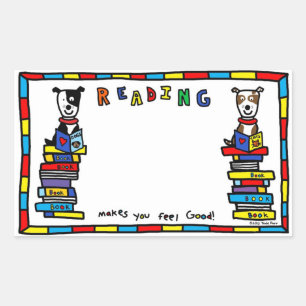 Sticker Rectangulaire Todd Parr - Réservez la bibliothèque de la Journée