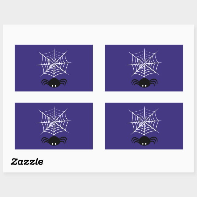 Sticker Rectangulaire Toile d'araignée Halloween  (Feuille)