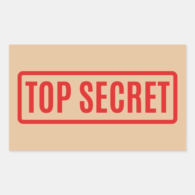 Sticker Rectangulaire Top Secret (Devant)