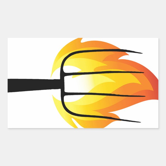 Sticker Rectangulaire Torche et fourche (Devant)