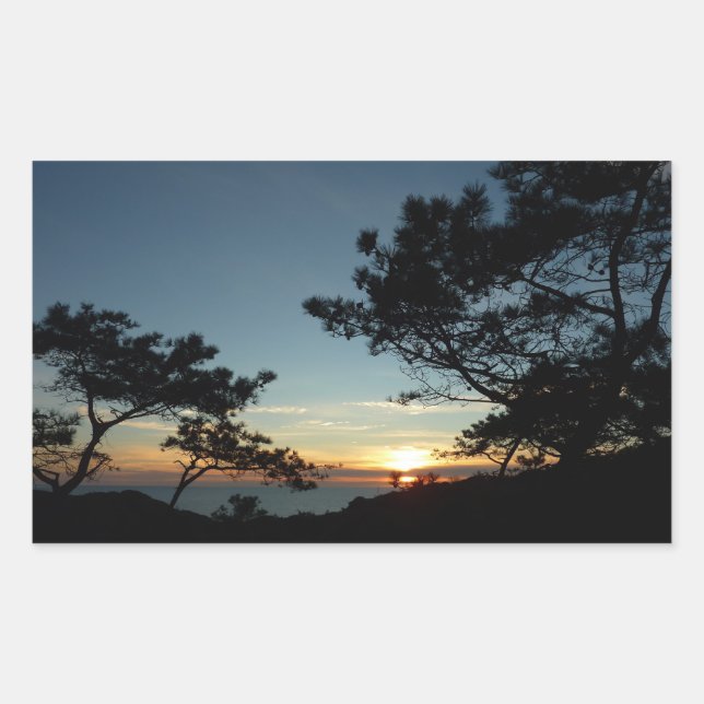 Sticker Rectangulaire Torrey Pine Sunset III Paysage californien (Devant)
