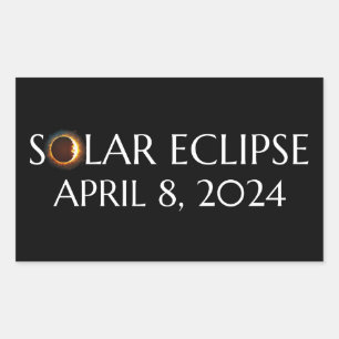 Sticker Rectangulaire Total Solaire Eclipse USA 8 avril 2024