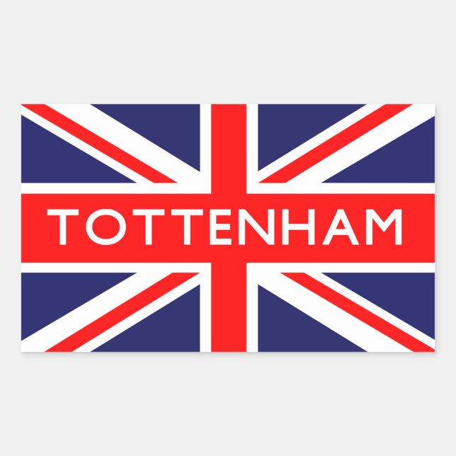 Sticker Rectangulaire Tottenham : Drapeau britannique (Devant)