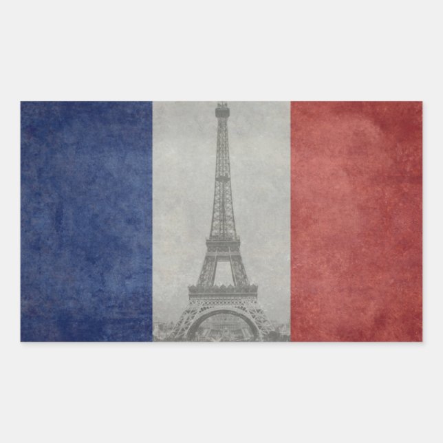 Sticker Rectangulaire Tour Eiffel, Paris France (Devant)