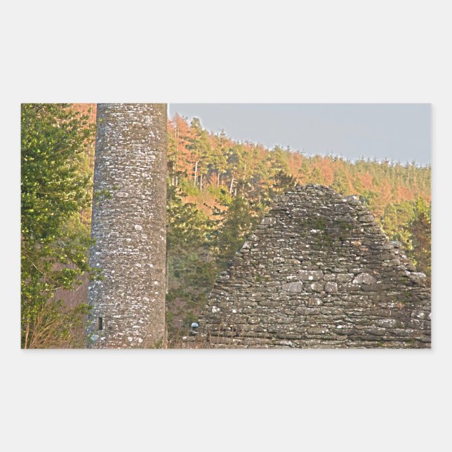 Sticker Rectangulaire Tours rondes irlandaises âgées de plus de 1000 ans (Devant)