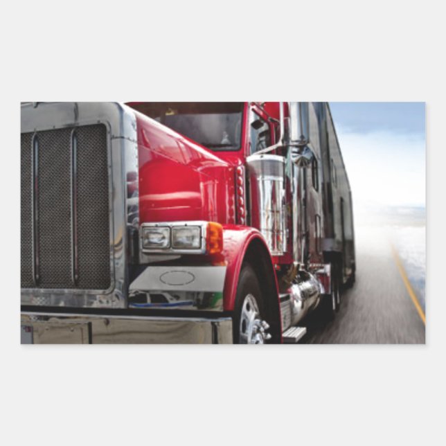 Sticker Rectangulaire Tous les Trucker américains (Devant)