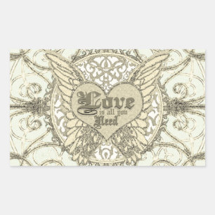 Sticker Rectangulaire Tout ce dont vous avez besoin, c'est de l'amour av