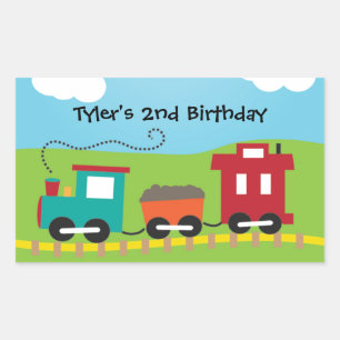 Sticker Rectangulaire Train Enfants Choo Choo Caboose