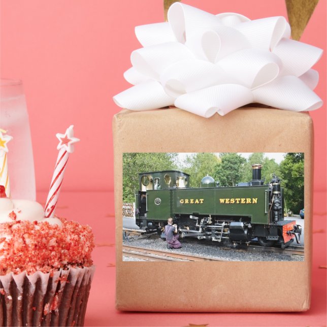 STICKER RECTANGULAIRE TRAINS À VAPEUR (Fête)