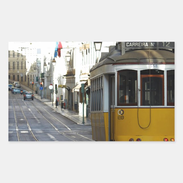 Sticker Rectangulaire Tram 28, Lisbon, Portugal (Devant)