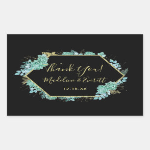 Sticker Rectangulaire Trame Or Succulente N'importe quel Mariage  couleu