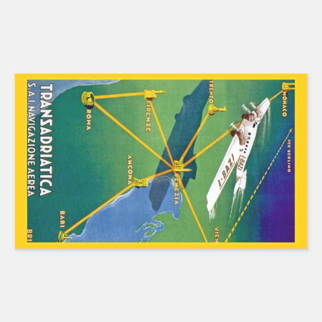 Sticker Rectangulaire Transadriatica Navigazione Aerea (Devant)