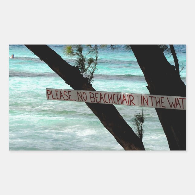 Sticker Rectangulaire Transats Rum Point Grand Cayman (Devant)