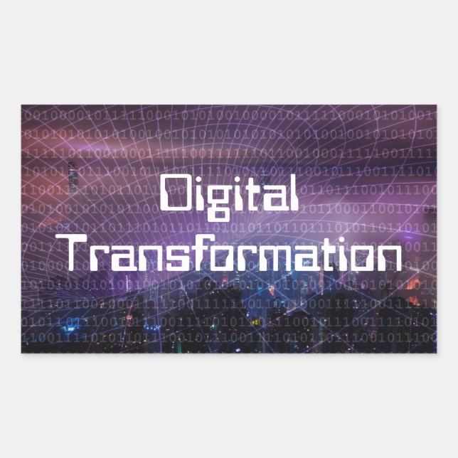 Sticker Rectangulaire Transformation numérique pour les entreprises (Devant)